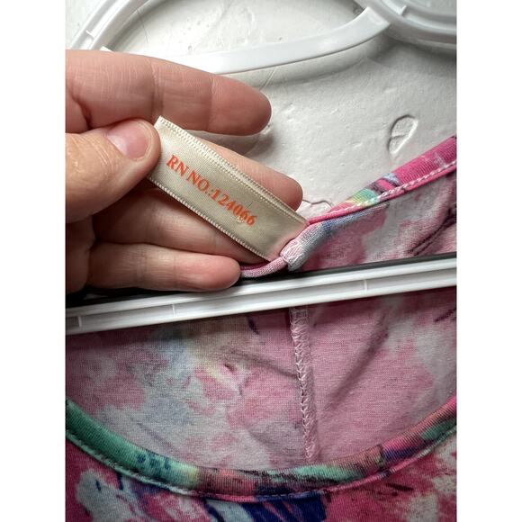 Shoreline artsy abstract wacky cold shoulder tunic top womens large lagenlook - Picture 4 of 8